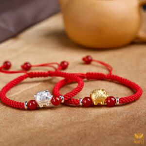 Vòng may mắn heo bạc – Sung Túc Cả Năm